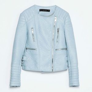 light blue motorcycle jacket